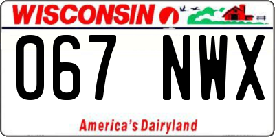 WI license plate 067NWX