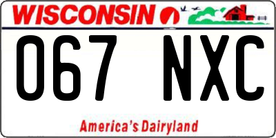WI license plate 067NXC