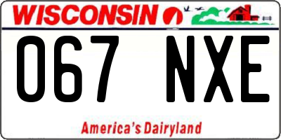WI license plate 067NXE
