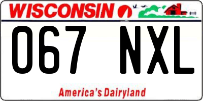 WI license plate 067NXL