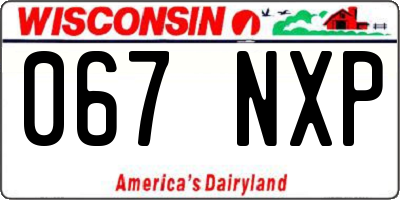 WI license plate 067NXP