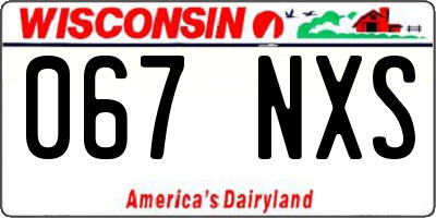 WI license plate 067NXS