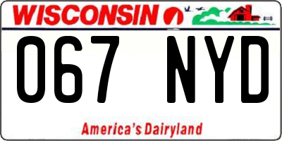 WI license plate 067NYD