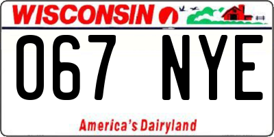 WI license plate 067NYE