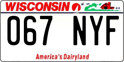 WI license plate 067NYF