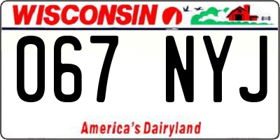 WI license plate 067NYJ