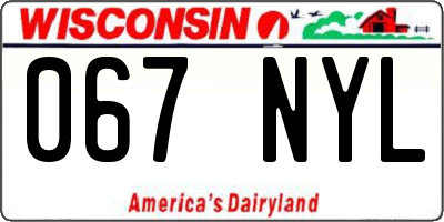 WI license plate 067NYL