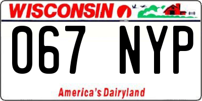 WI license plate 067NYP