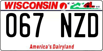 WI license plate 067NZD