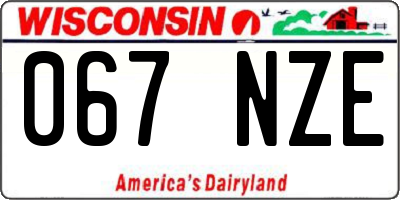 WI license plate 067NZE