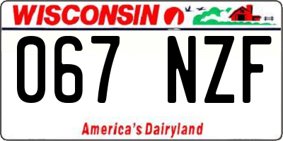 WI license plate 067NZF