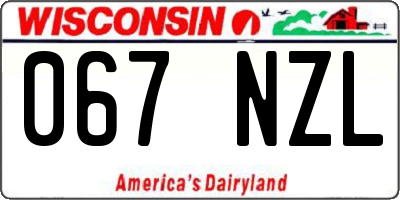 WI license plate 067NZL