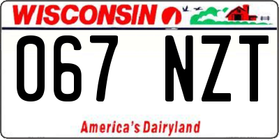 WI license plate 067NZT