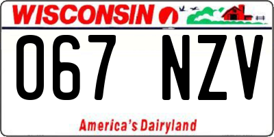 WI license plate 067NZV
