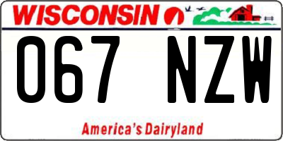 WI license plate 067NZW