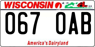 WI license plate 067OAB