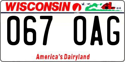 WI license plate 067OAG