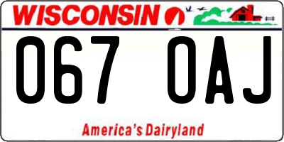 WI license plate 067OAJ