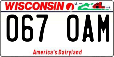 WI license plate 067OAM