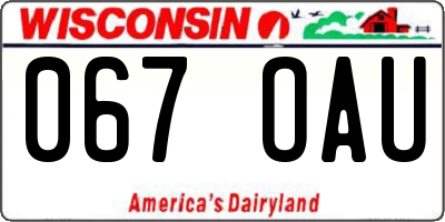 WI license plate 067OAU