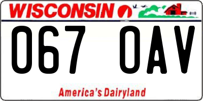 WI license plate 067OAV