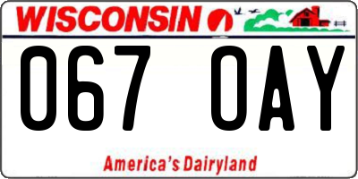 WI license plate 067OAY