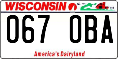 WI license plate 067OBA