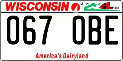 WI license plate 067OBE