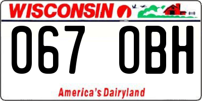 WI license plate 067OBH