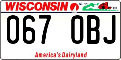 WI license plate 067OBJ