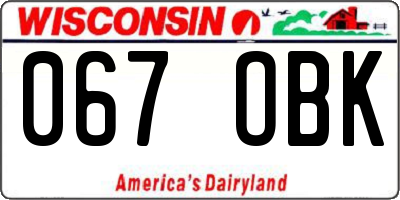 WI license plate 067OBK