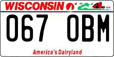 WI license plate 067OBM