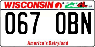 WI license plate 067OBN
