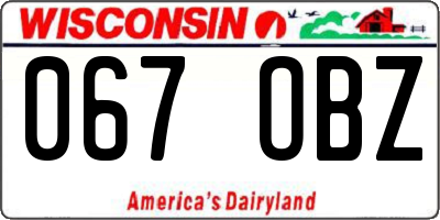 WI license plate 067OBZ