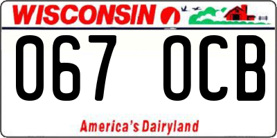WI license plate 067OCB