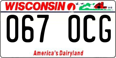WI license plate 067OCG