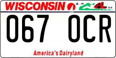 WI license plate 067OCR