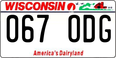 WI license plate 067ODG
