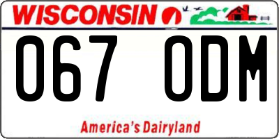 WI license plate 067ODM
