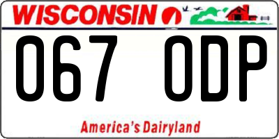 WI license plate 067ODP