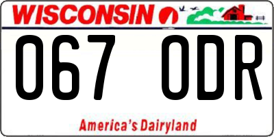 WI license plate 067ODR