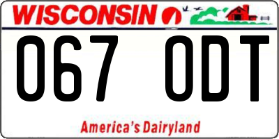 WI license plate 067ODT