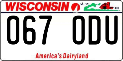 WI license plate 067ODU