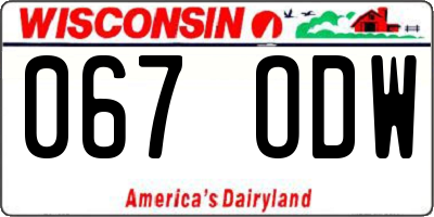 WI license plate 067ODW