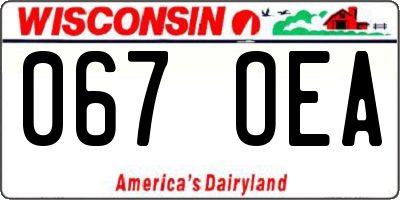 WI license plate 067OEA