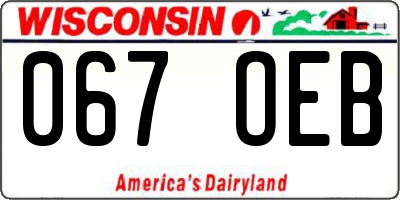WI license plate 067OEB