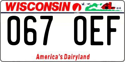 WI license plate 067OEF