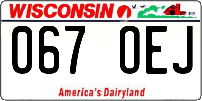 WI license plate 067OEJ