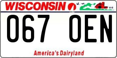 WI license plate 067OEN