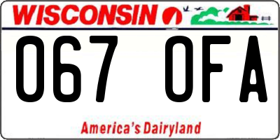 WI license plate 067OFA